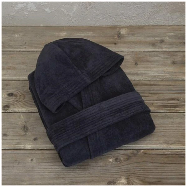 Μπουρνούζι με κουκούλα Zen -Total Black NIMA HOME