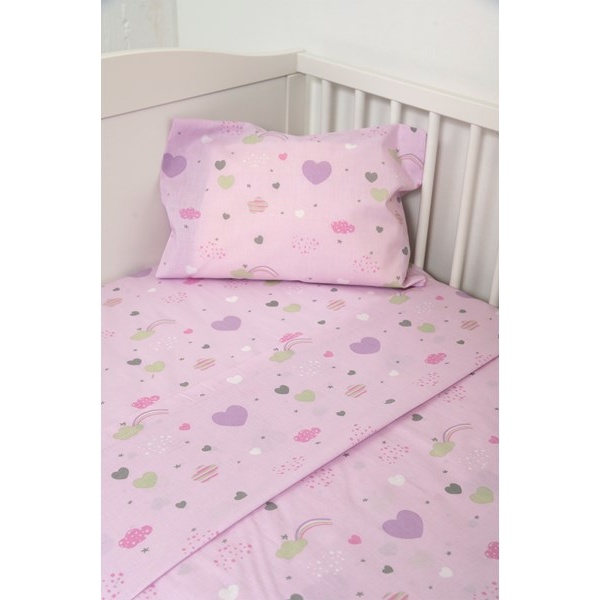 Σετ Σεντόνια κούνιας Little Hearts 302 - Lila  Naf Naf