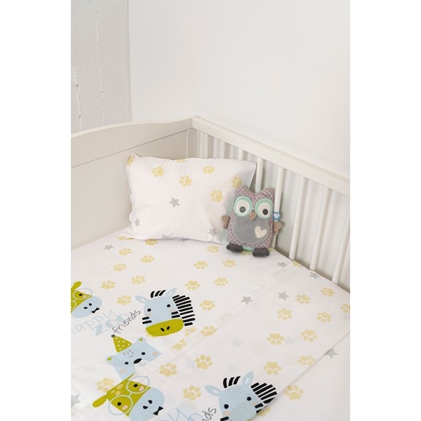 Σετ Σεντόνια κούνιας Little Zoo 301 - White Naf Naf
