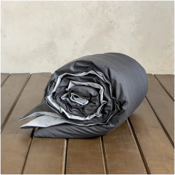 NIMA HOME Παπλωματοθήκη Colors - Shiny Gray / Midnight Gray