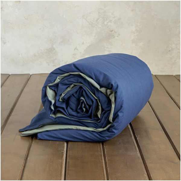 NIMA HOME Παπλωματοθήκη Colors - Rock Green / Dark Denim