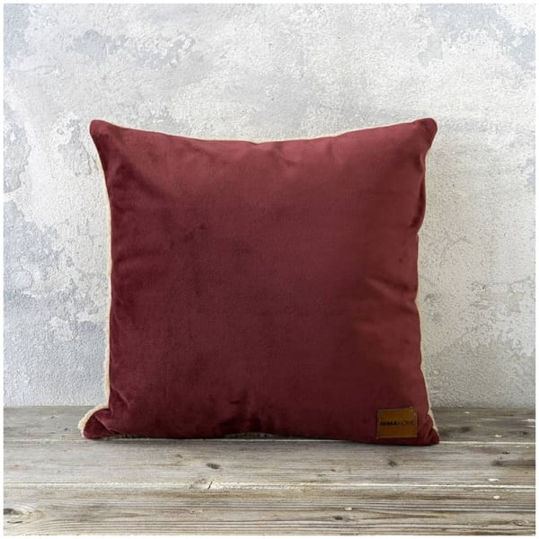 NIMA HOME Διακοσμητικό Μαξιλάρι Nuan Wine Red - Light Beige