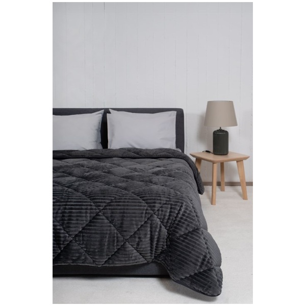 NAF NAF Κουβερτοπάπλωμα PREMIUM FURY BLANKET Dark Grey