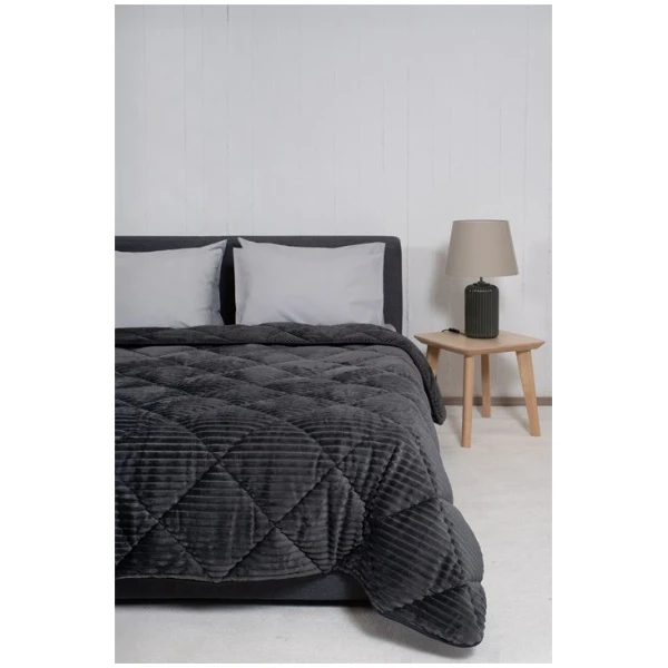 NAF NAF Κουβερτοπάπλωμα PREMIUM FURY BLANKET Dark Grey