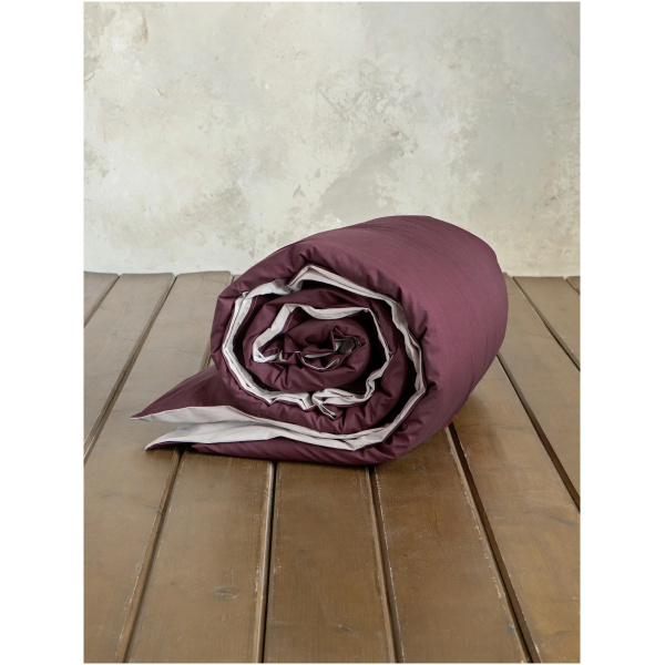 NIMA HOME Παπλωματοθήκη Colors - Oat Beige / Deep Bordeaux