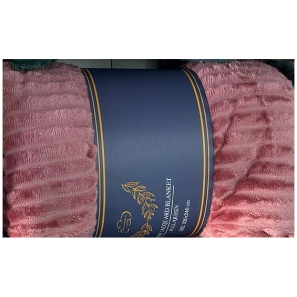 Κουβέρτα Υπέρδιπλη Fleece Βελουτέ Ροζ Ρίγα NEW WORLD