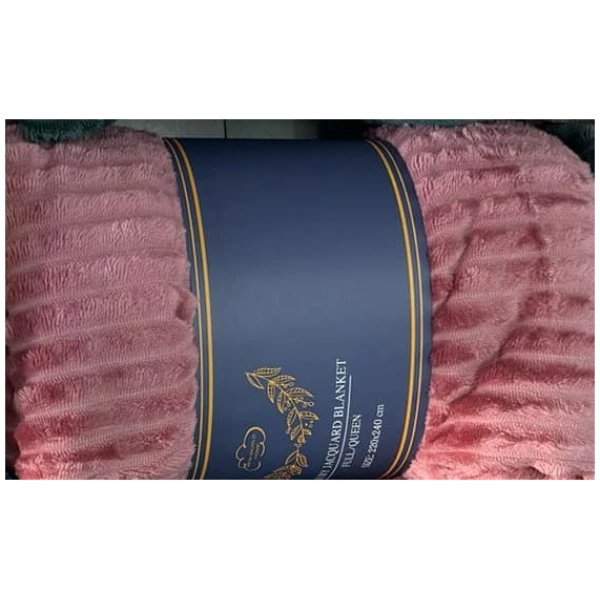 Κουβέρτα Υπέρδιπλη Fleece Βελουτέ Ροζ Ρίγα NEW WORLD