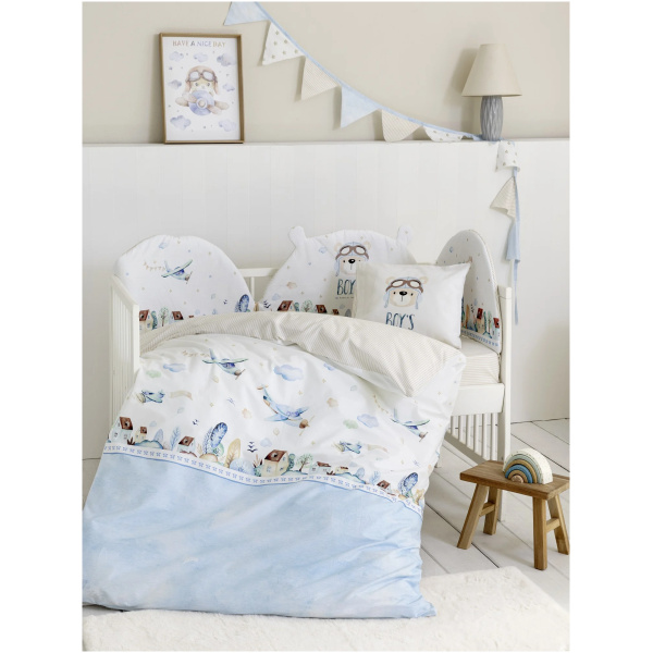 NIMA HOME Σετ Σεντόνια Κούνιας Boy's World