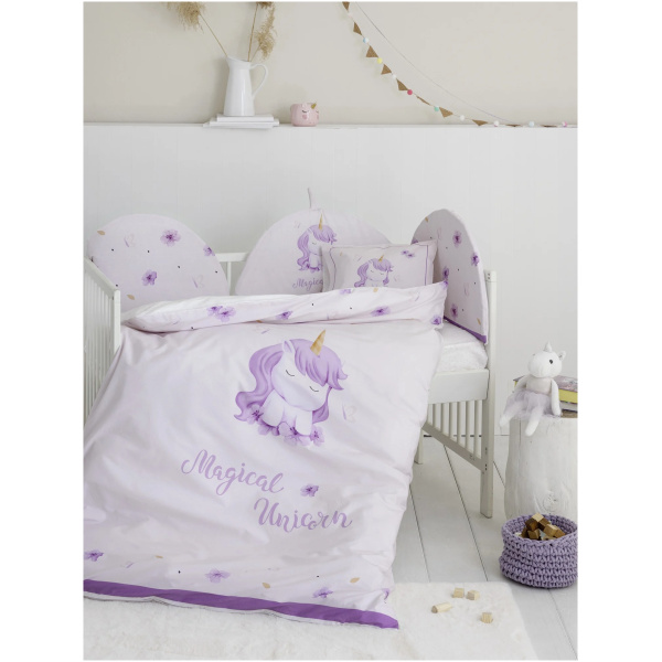 NIMA HOME Σετ Σεντόνια Κούνιας  Magical Unicorn