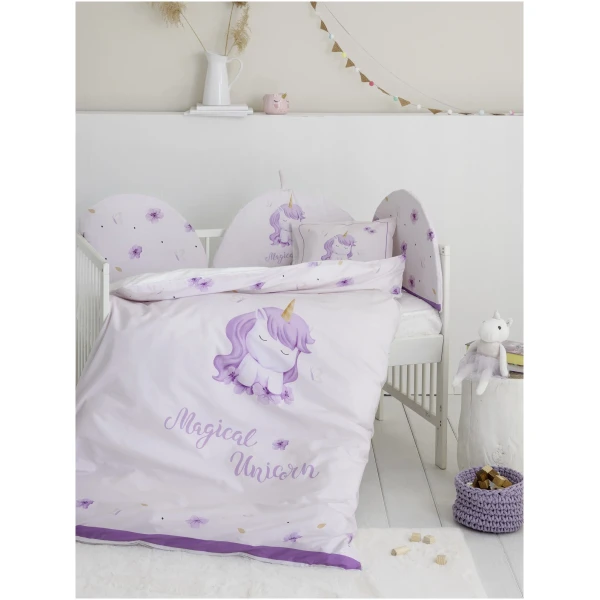 NIMA HOME Σετ Σεντόνια Κούνιας  Magical Unicorn