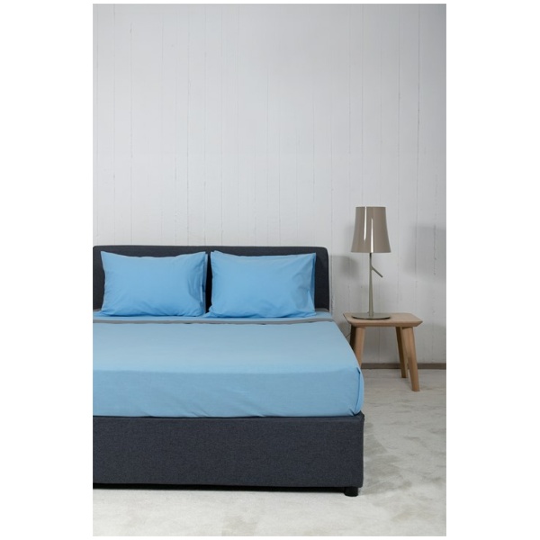 ΒΙΟΚΑΡΠΕΤ Σετ σεντόνια HOME View LT Blue - DK Grey