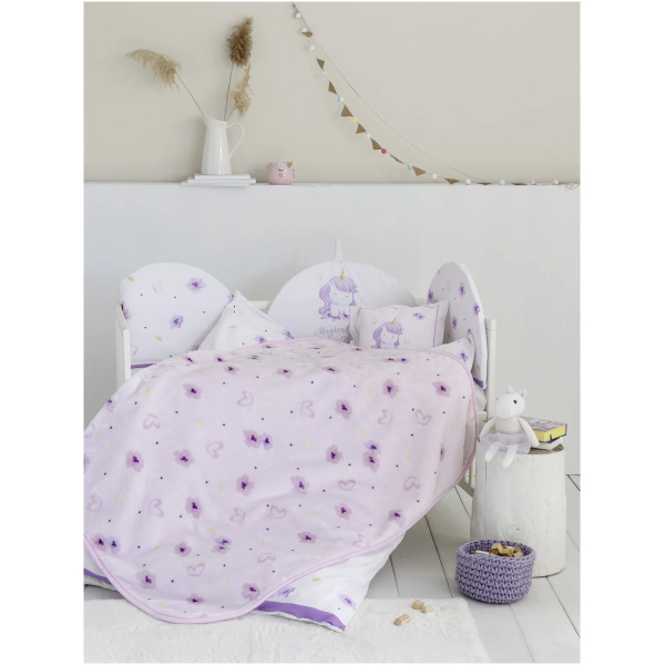 Κουβέρτα Βελουτέ Magical Unicorn NIMA HOME