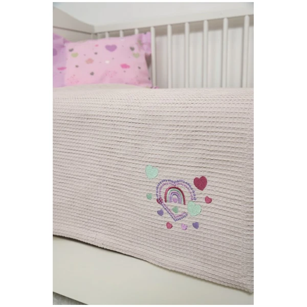 Naf Naf Βρεφική Πικέ Κουβέρτα Little Hearts 302 - Lila