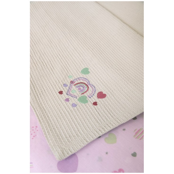 Naf Naf Βρεφική Πικέ Κουβέρτα Little Hearts 302 - Lila - Image 2