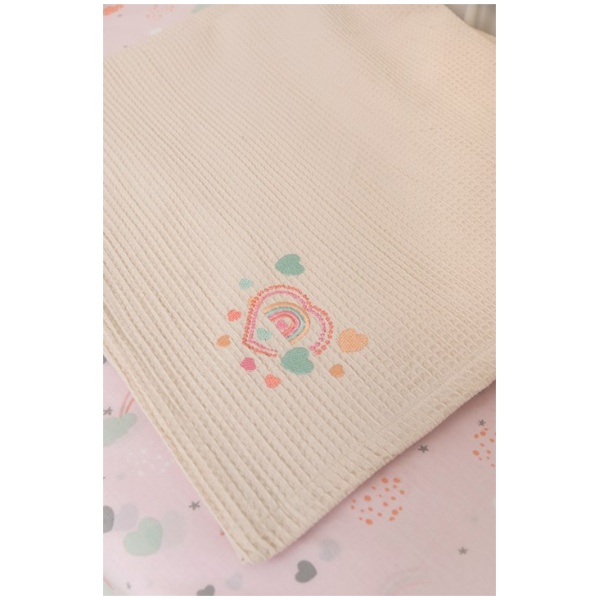 Naf Naf Βρεφική Πικέ Κουβέρτα Little Hearts 302 - Pink - Image 3