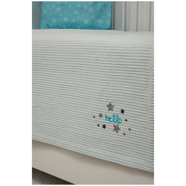 Naf Naf Βρεφική Πικέ Κουβέρτα Hello Star 304 - Blue