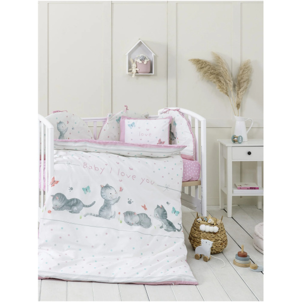 NIMA HOME Σετ Σεντόνια Κούνιας Baby Love