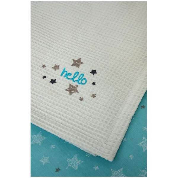 Naf Naf Βρεφική Πικέ Κουβέρτα Hello Star 304 - Blue - Image 3