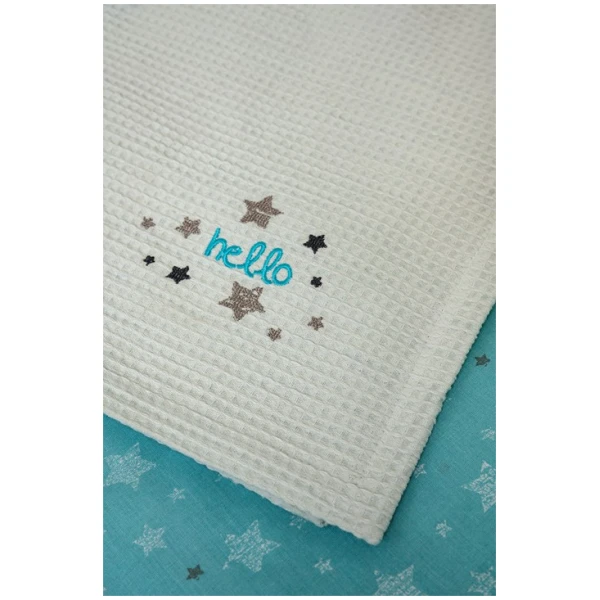 Naf Naf Βρεφική Πικέ Κουβέρτα Hello Star 304 - Blue - Image 3