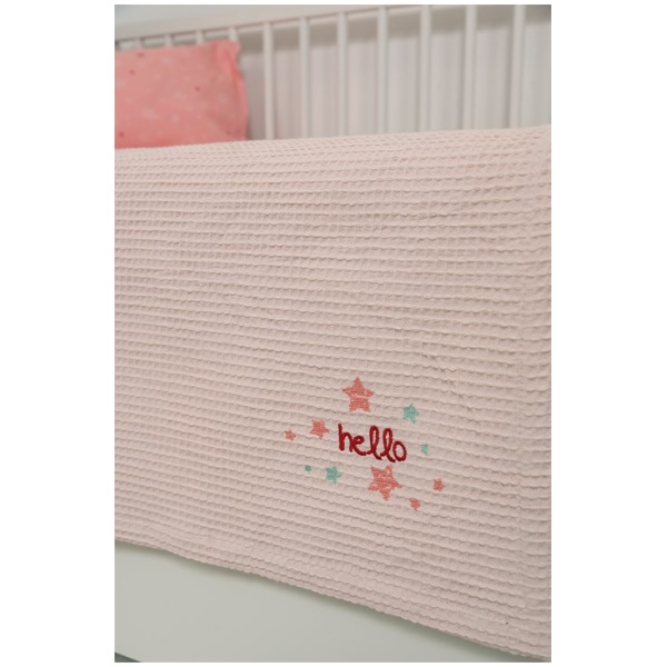 Naf Naf Βρεφική Πικέ Κουβέρτα Hello Star 304 - Pink