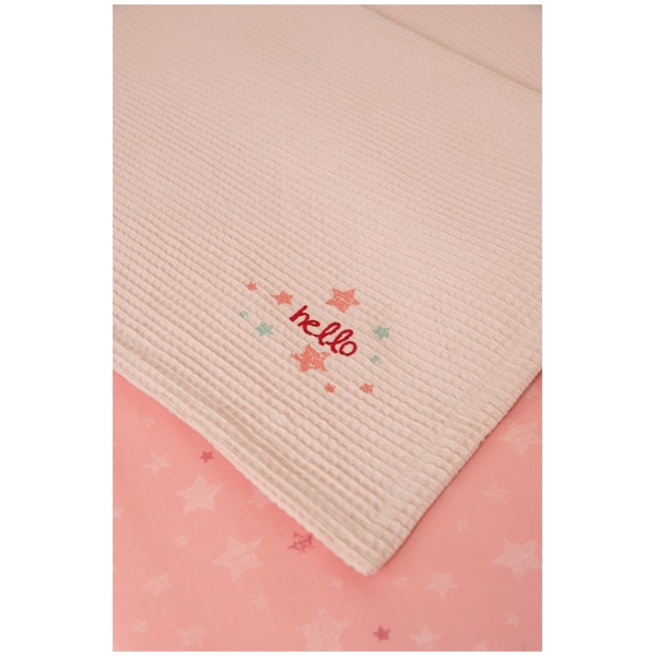 Naf Naf Βρεφική Πικέ Κουβέρτα Hello Star 304 - Pink - Image 3