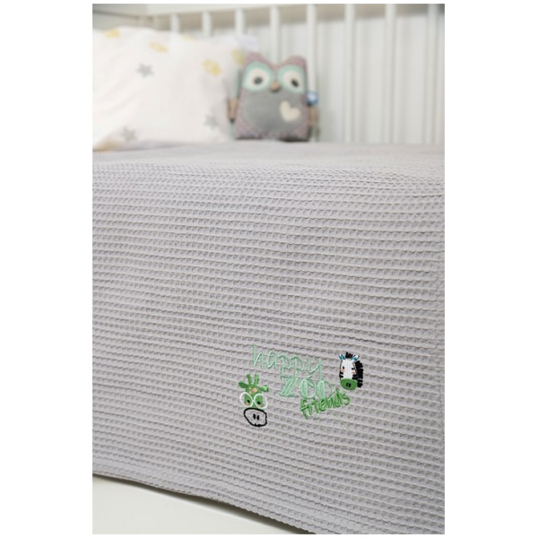 Naf Naf Βρεφική Πικέ Κουβέρτα Little Zoo 301 - White