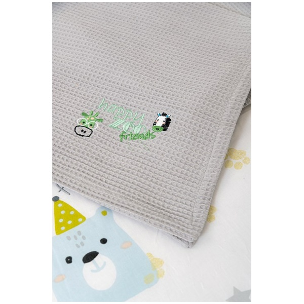 Naf Naf Βρεφική Πικέ Κουβέρτα Little Zoo 301 - White - Image 2