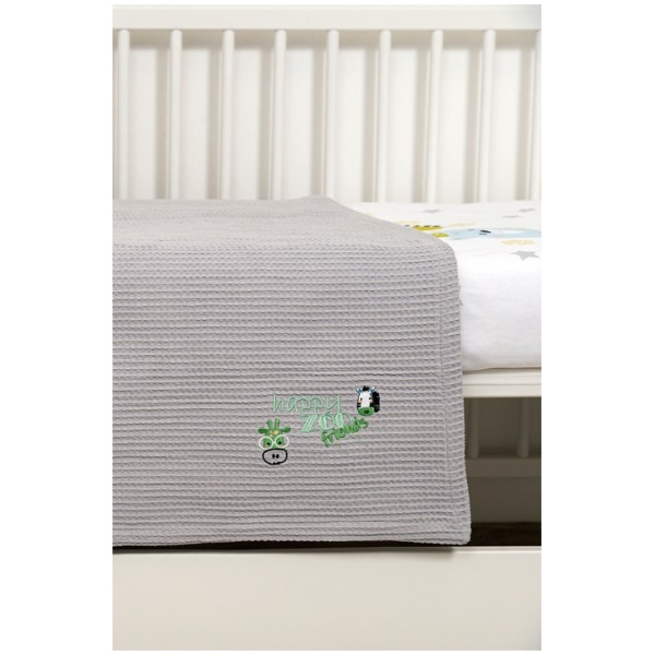 Naf Naf Βρεφική Πικέ Κουβέρτα Little Zoo 301 - White - Image 3
