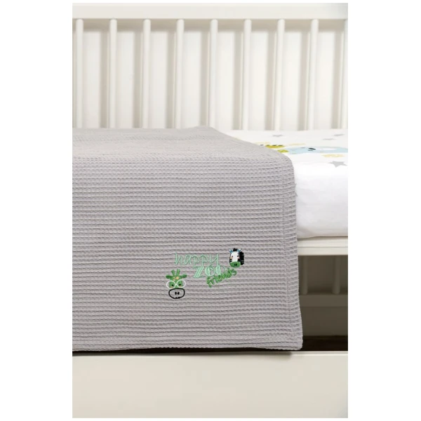 Naf Naf Βρεφική Πικέ Κουβέρτα Little Zoo 301 - White - Image 3