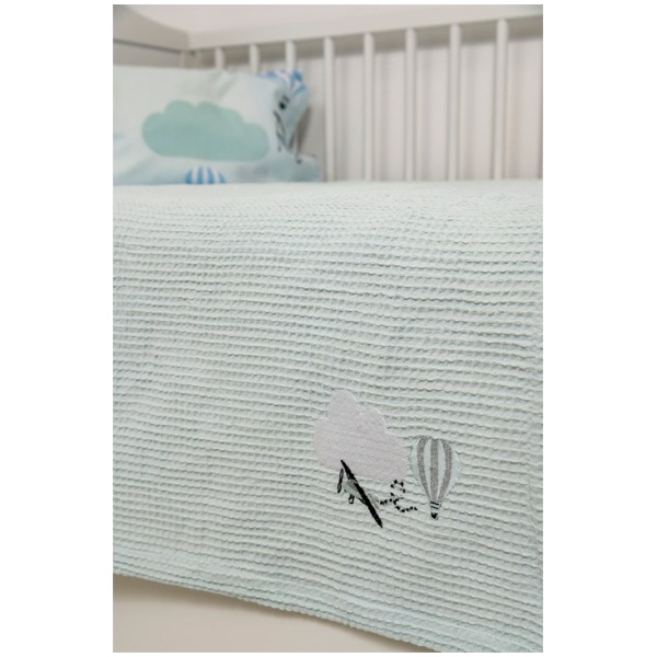 Naf Naf Βρεφική Πικέ Κουβέρτα Little Ballons 305 - Blue