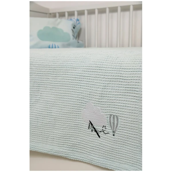 Naf Naf Βρεφική Πικέ Κουβέρτα Little Ballons 305 - Blue