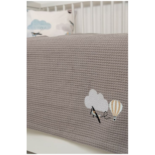 Naf Naf Βρεφική Πικέ Κουβέρτα Little Ballons 305 - White Grey
