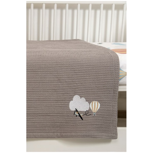 Naf Naf Βρεφική Πικέ Κουβέρτα Little Ballons 305 - White Grey - Image 3