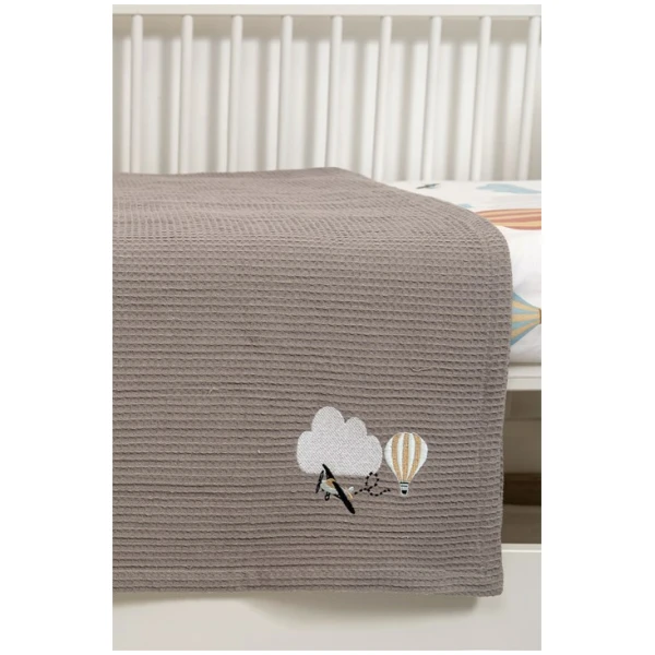 Naf Naf Βρεφική Πικέ Κουβέρτα Little Ballons 305 - White Grey - Image 3