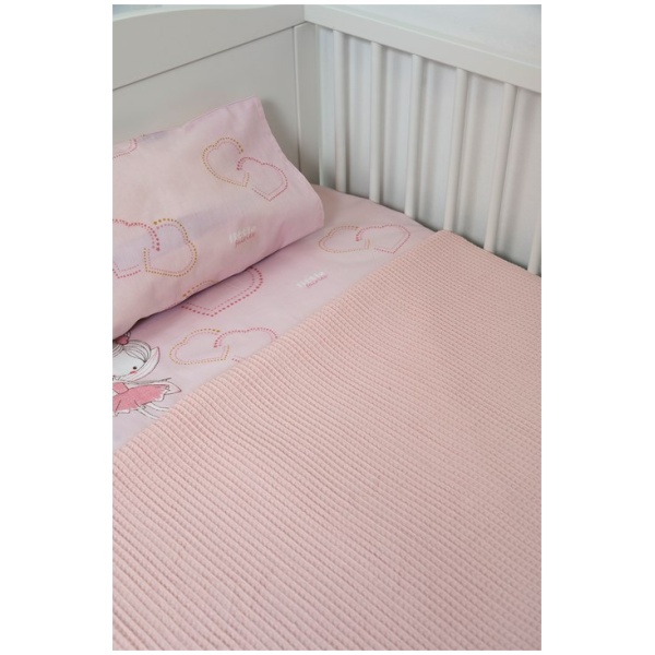 Naf Naf Βρεφική Πικέ Κουβέρτα Fairies 303 - Somon Pink - Image 2
