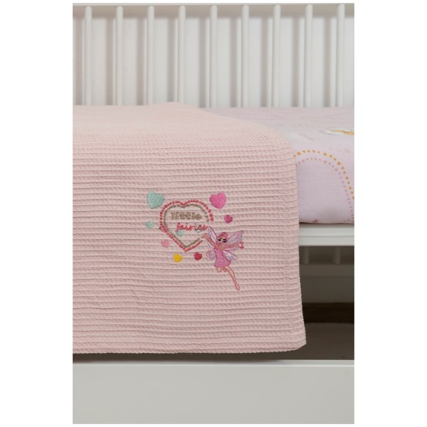 Naf Naf Βρεφική Πικέ Κουβέρτα Fairies 303 - Somon Pink - Image 3