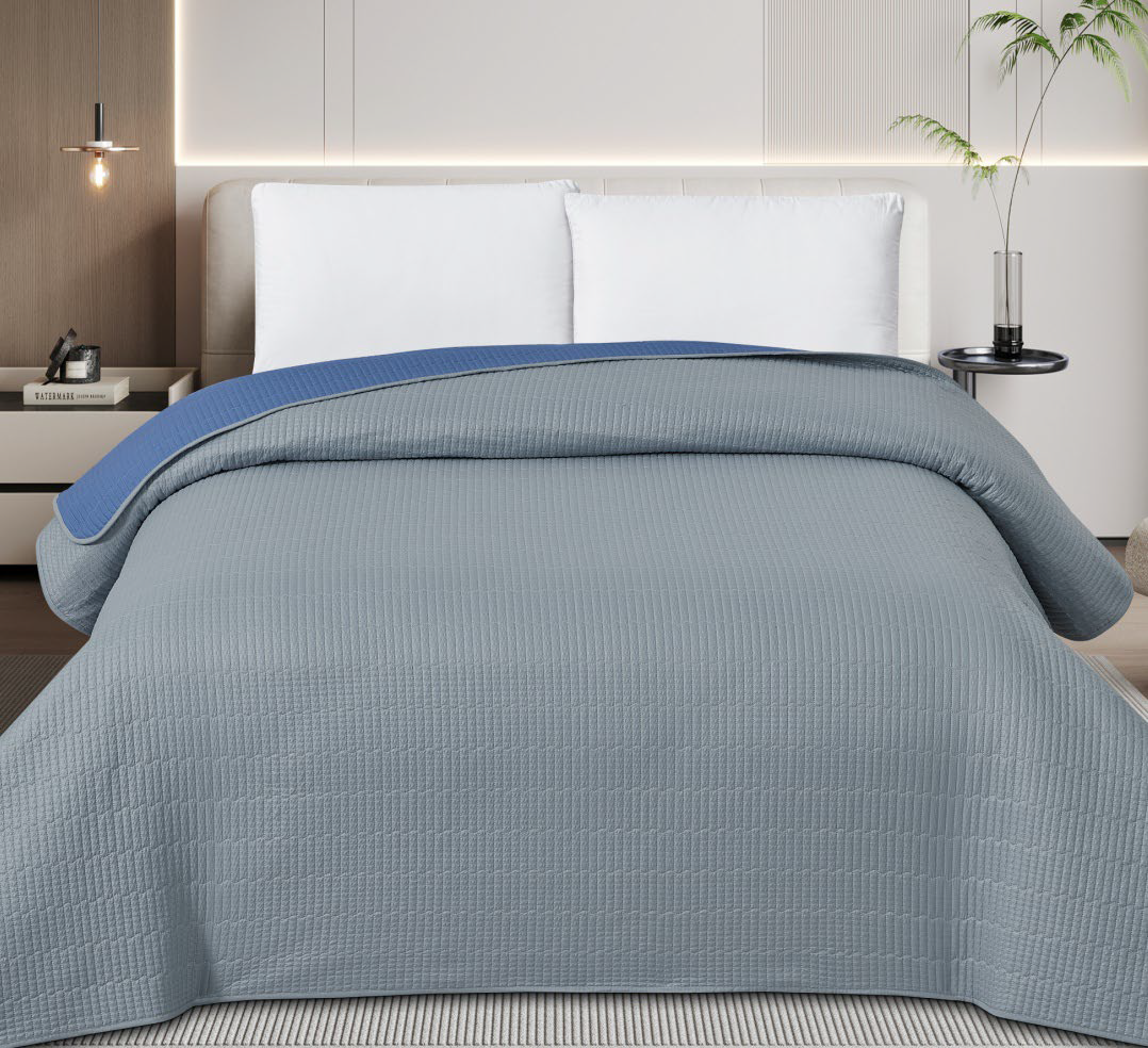 Κουβερλί Υπερδιπλο Κεντημένο Aqua – Ραφ HOME FABRICS